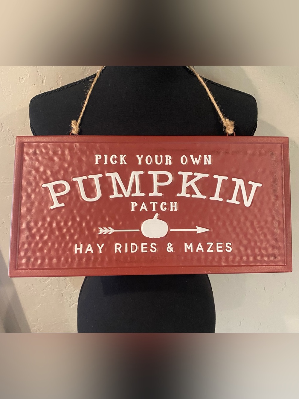 Pumpkin Patch Hanging Sign - Rust Red - Home Accents